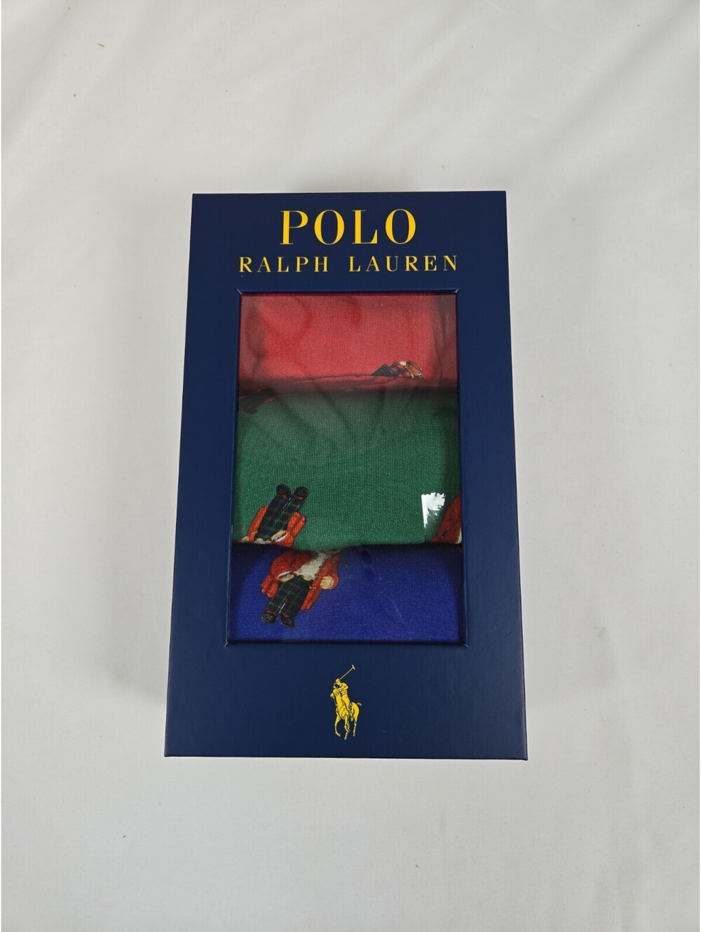 Polo Ralph Lauren Boxer Briefs Men Sz L Bear Red/blue/greenHoliday (3-Pack)